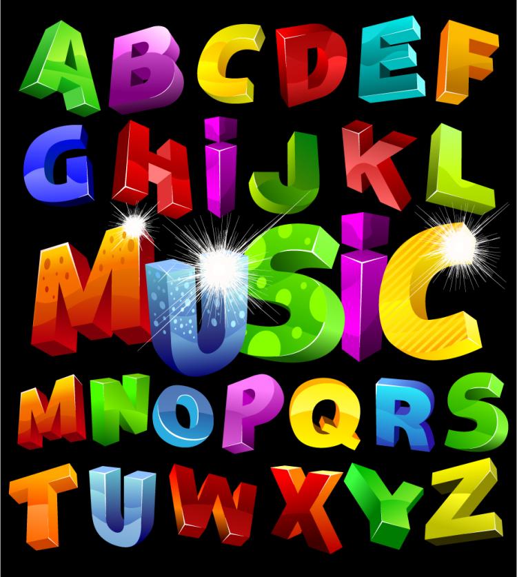 free vector Colorful threedimensional letters vector